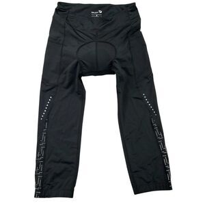 Baleaf Padded Cycling Capri Pants Womens Medium Black Reflective Activewear